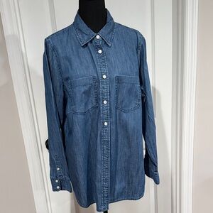 Talbots plus classic button-down denim shirt size one X excellent condition
